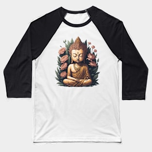 Floral Buddha 3 Baseball T-Shirt